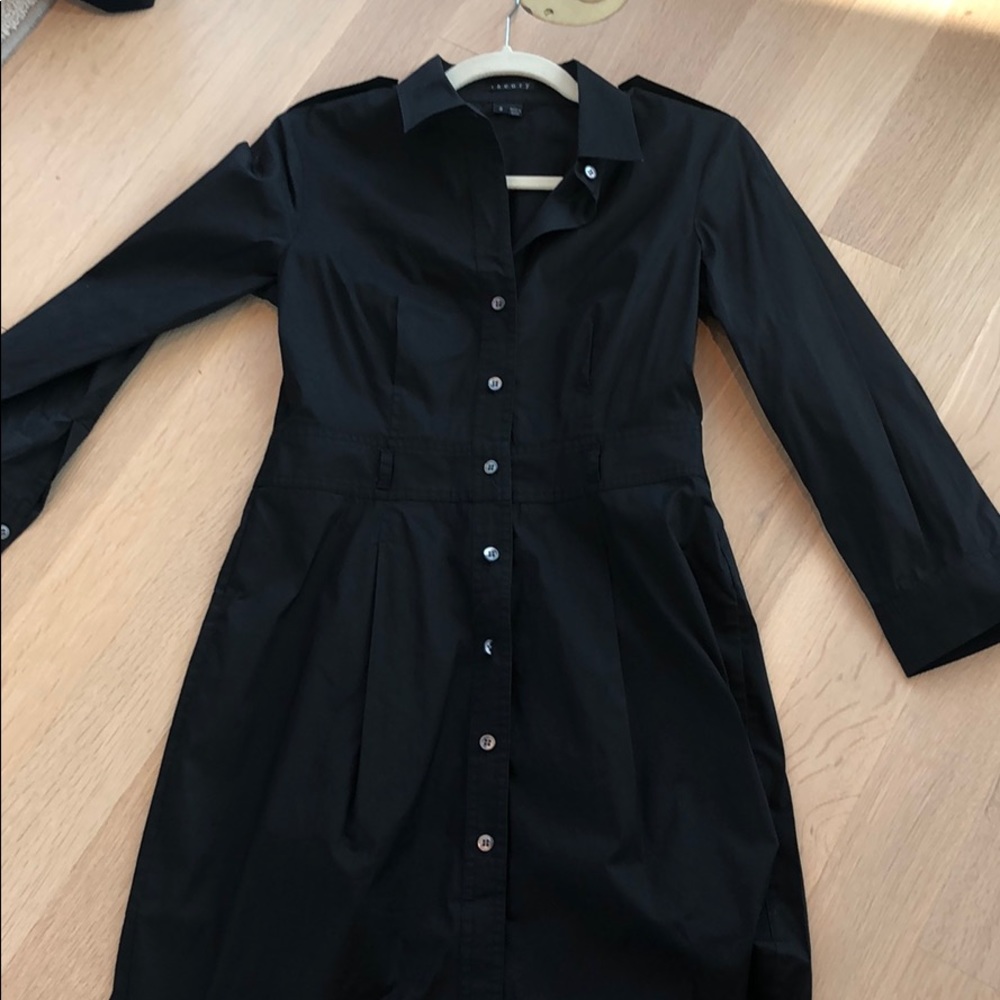 Theory black dress cotton sz 2